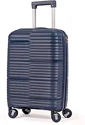 Mala De Bordo 10Kg Polipropileno Medidas 55x35x25 Padrão Anac Mala De Viagem Pequena De Mão 4 Rodas Duplas 360° Cadeado Segredo Zíper Antifurto Rígida Leve (AZUL, PEQUENA)