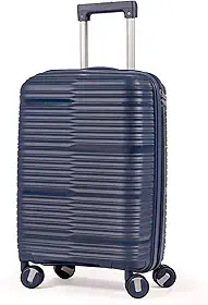 Mala De Bordo 10Kg Polipropileno Medidas 55x35x25 Padrão Anac Mala De Viagem Pequena De Mão 4 Rodas Duplas 360° Cadeado Segredo Zíper Antifurto Rígida Leve (AZUL, PEQUENA)