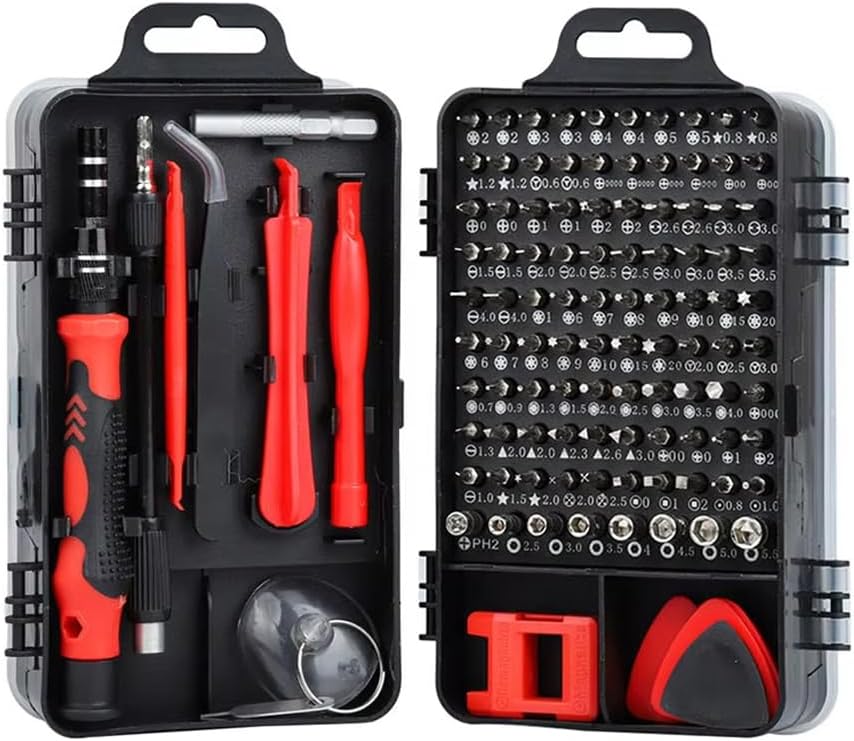 115 in 1 Precision Screwdriver Set, Mini Professional Magnetic Repair Tool Kit, Multi functional Small Screwdriver for Macbook, Phone, PC Computer, Watch, Game Console, Electronic Repair (Red)