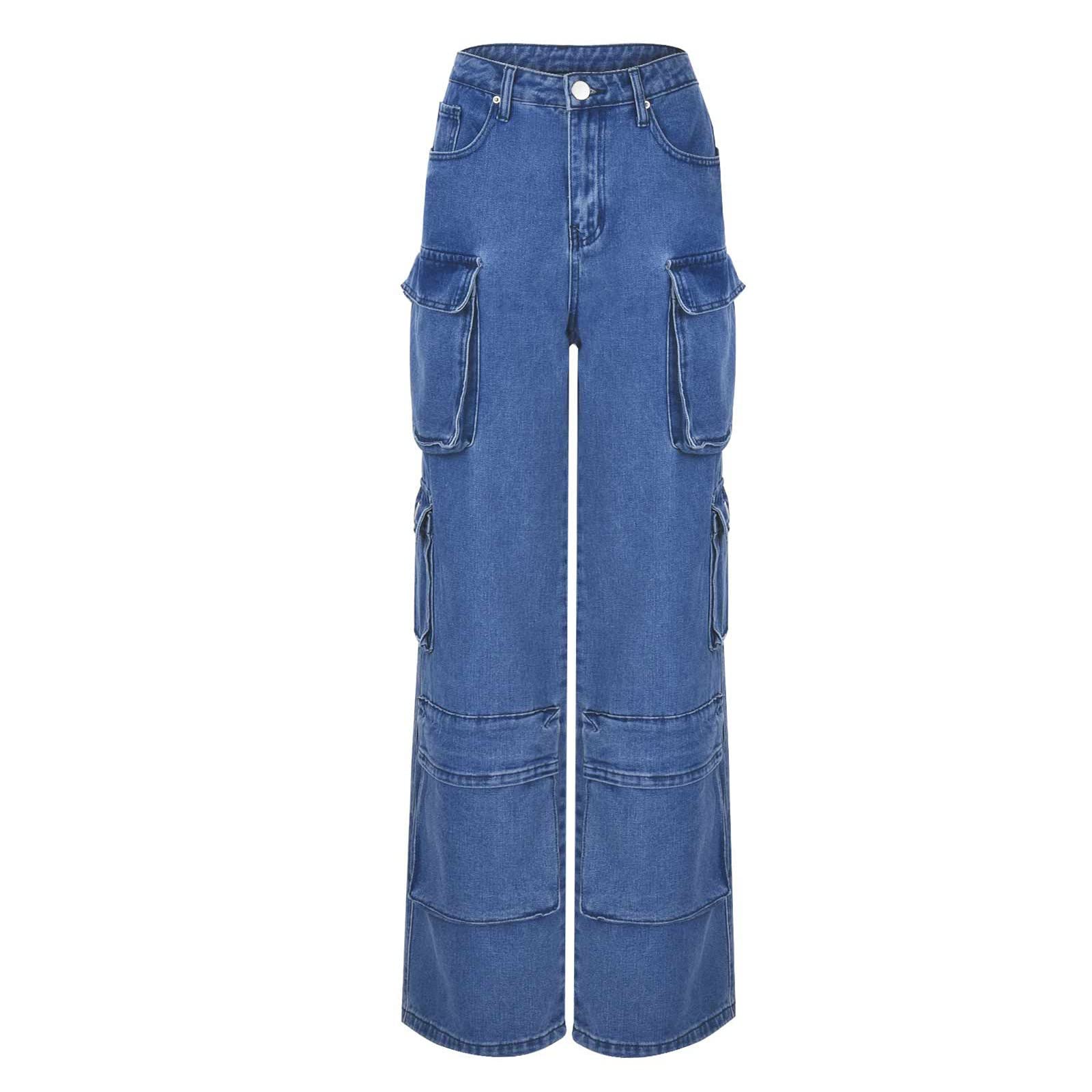 Générique 2026 Jean Salopette Droite Haute Style zippé pour Femme Denim Coupe ajustée Confortable élégant