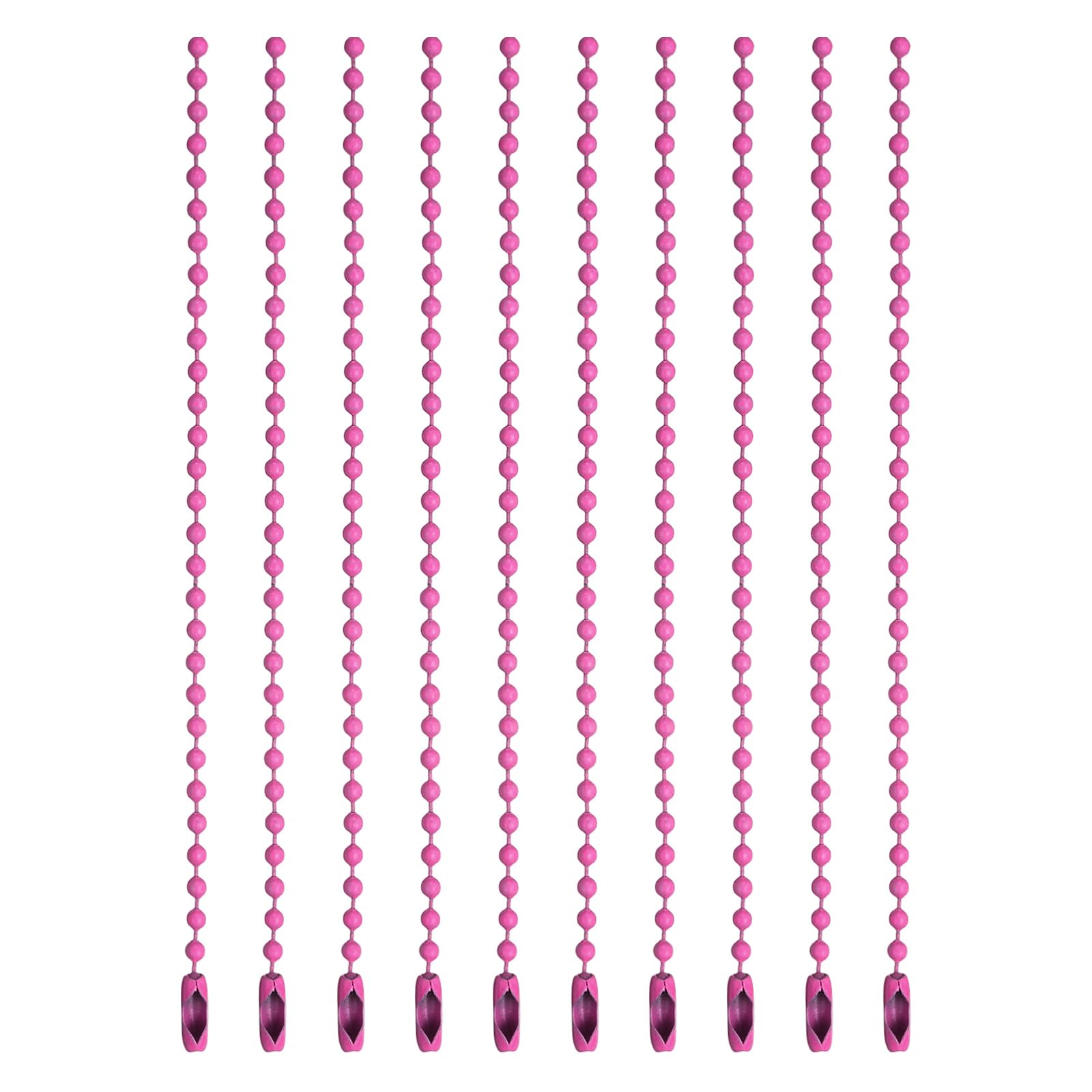 PATIKIL Ball Beads Chains, (3.9 Inch, Rose Red) (120 Pcs), Metal Dog Tag Chain Keychain Rings Beaded Extension Links Necklace Keychains, Suit for - Jewelry Making/Hanging Decoration — image 1