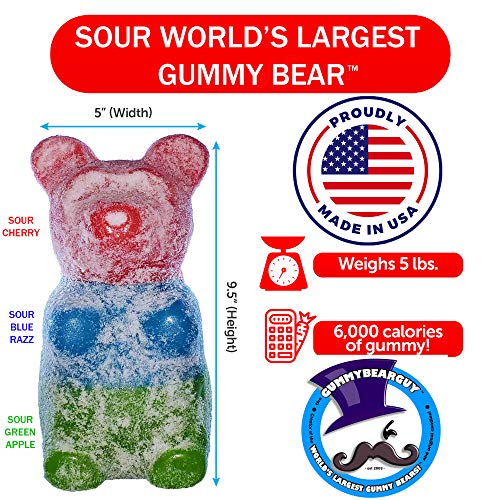 Gomita Sour World's Largest Gummy Bear 80 oz miniatura 3