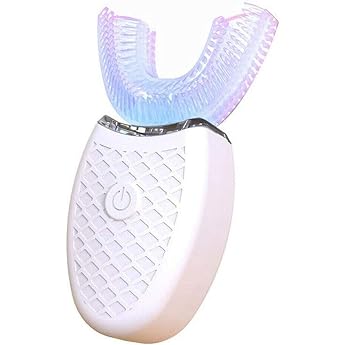 Electric Ultrasonic Toothbrush 360  Automatic Toothbrush Fully Automatic Ultrasonic U-shaped Intelligent Cleaning Toothbrush Childrens Toothbrush Sonic Toothbrush Wireless White