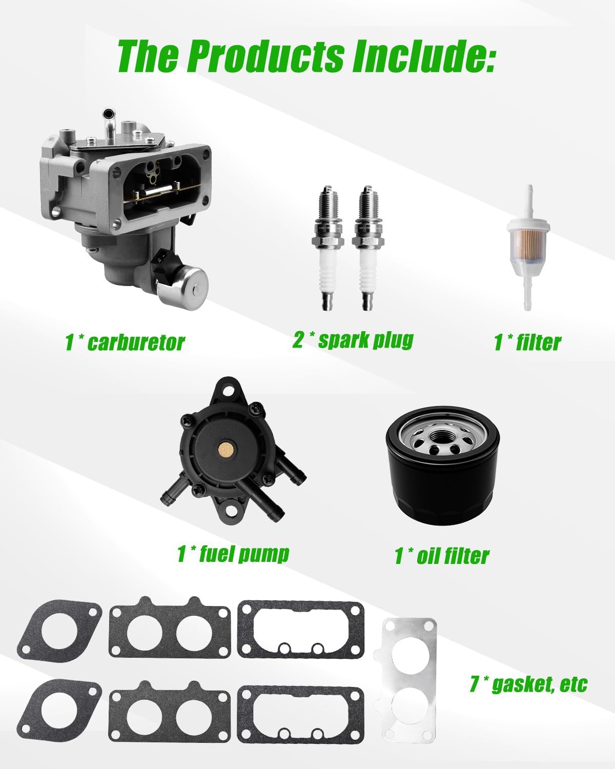 Carburetor Fit for John Deere Z445 Zero Turn Mower Kawasaki FH721V 25HP Engine, Carb Filter Fuel Pump Tune Up Kit