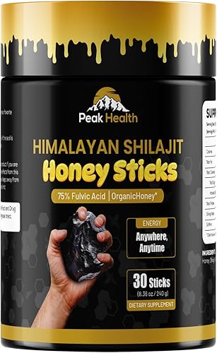 Palitos Shilajit con miel orgánica, azafrán  Shilajit del Himalaya para hombres  30 barras para energía natural y estilo de vida activo perfecto,