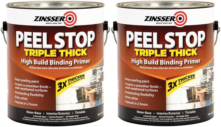 Zinsser 2 Pack of 1 gal 260924 White, Peel Stop Triple Thick Ponding Primer