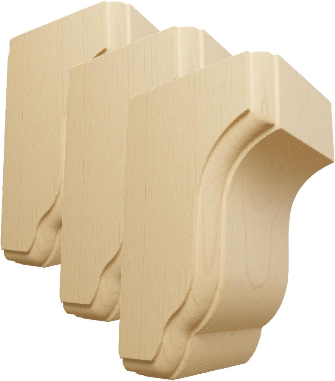 Ekena Millwork COR03X04X06CPRW Capistrano Mission Wood Corbels, 3 1/2"W x 4"D x 6 1/2"H, Rubberwood