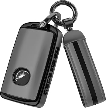 For Mazda Key Fob Cover Accessories, Matte TPU Material, With a Cute Leather Keychain, for 2019-2025 Mazda 3,2020-2026 CX-5, CX-30, CX-9,CX-50