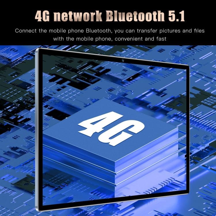 Tablet displaying 4G network and Bluetooth 5.1 connectivity