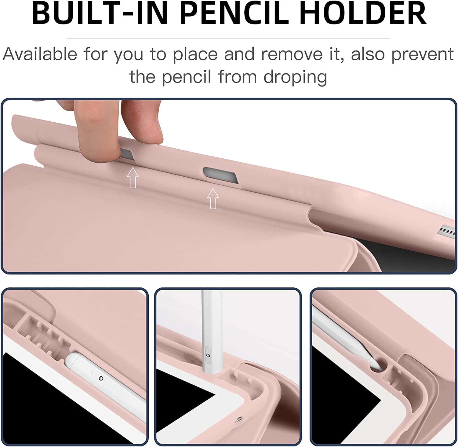 ProElite iPad Case - Pink with Pencil Holder -8
