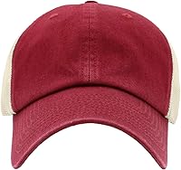 Vista 154 de KBETHOS® Gorra de béisbol de algodón ajustable de algodón con corona baja clásica Pigmento rojo teñido