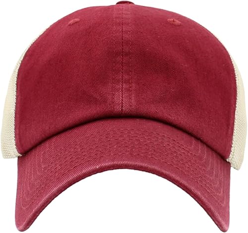 Miniatura 154 de KBETHOS® Gorra de béisbol de algodón ajustable de algodón con corona baja clásica Pigmento rojo teñido