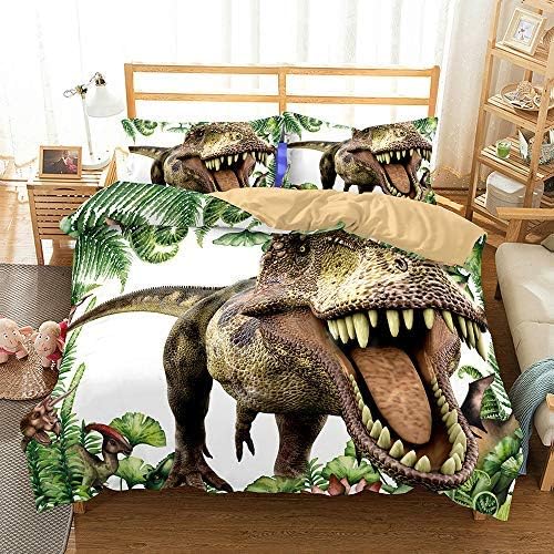 ZHH Dinosaur Duvet Cover Sets Kids' Bedding Set Twin Ultra Soft Hypoallergenic Duvet Set for Boys Girl Bedding Set, 1 Duvet Cover Set + 2 Pillowcases