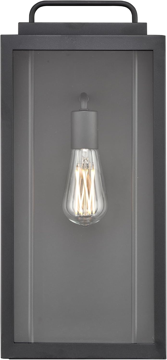 ML Lighting | Gallatin Collection | 260101-TBK | 1 Light Outdoor Wall Sconce in Textured Black Finish with Clear Glass Shade | Perfect for Walkways, Porches, Backyards, Patios, and Driveways