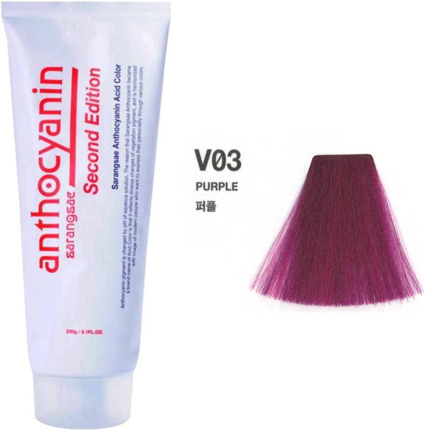 Anthocyanin Hair Manicure Color Second Edition 230g (V03 Purple) Semi Permanent Hair Color - Tempting colour - UV protection