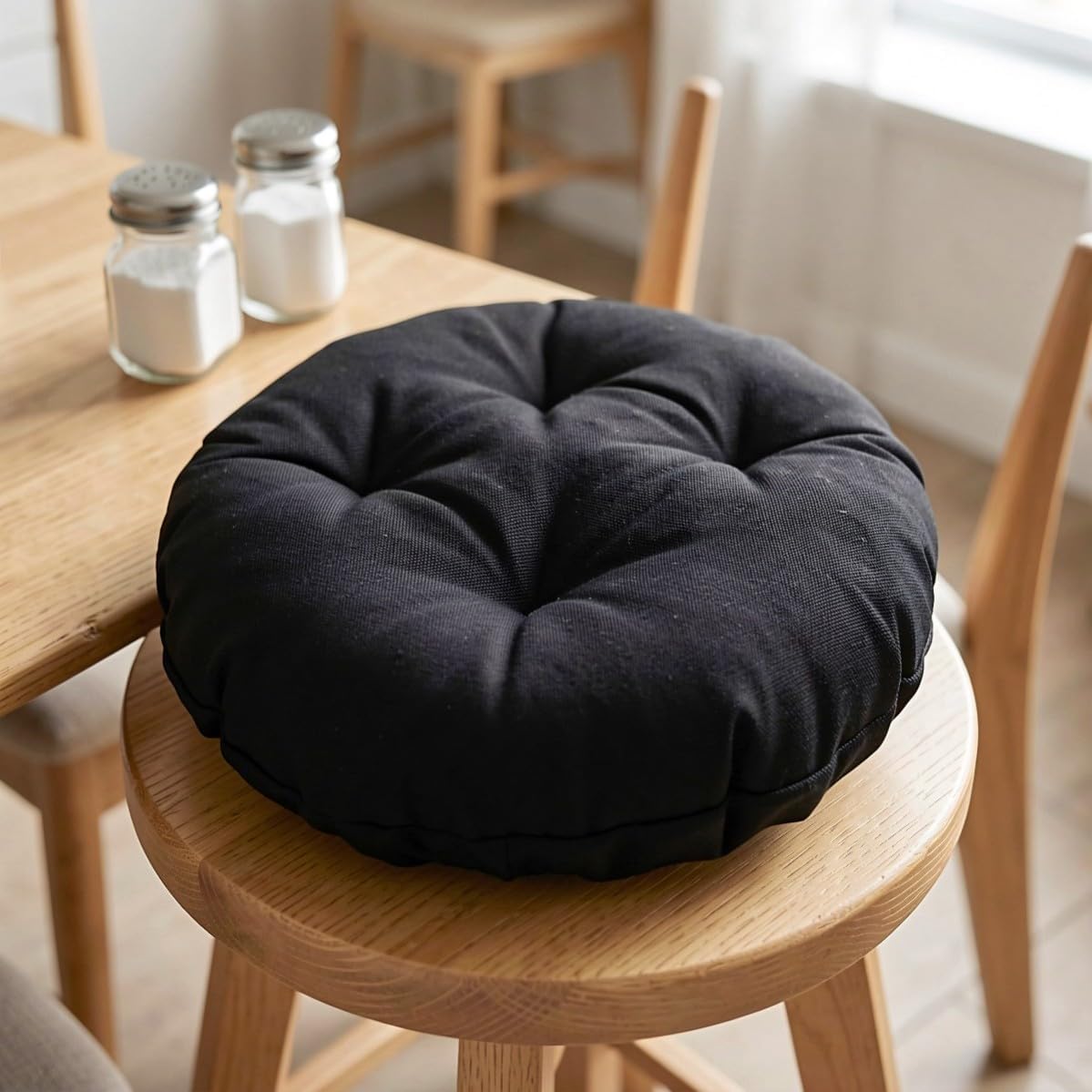 Bar Stool Cover 14 Inch Black Padded Cushion Washable