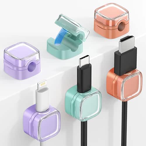 MoKo 6 Pack Magnetic Cable Clips, Under Desk Cable Management,