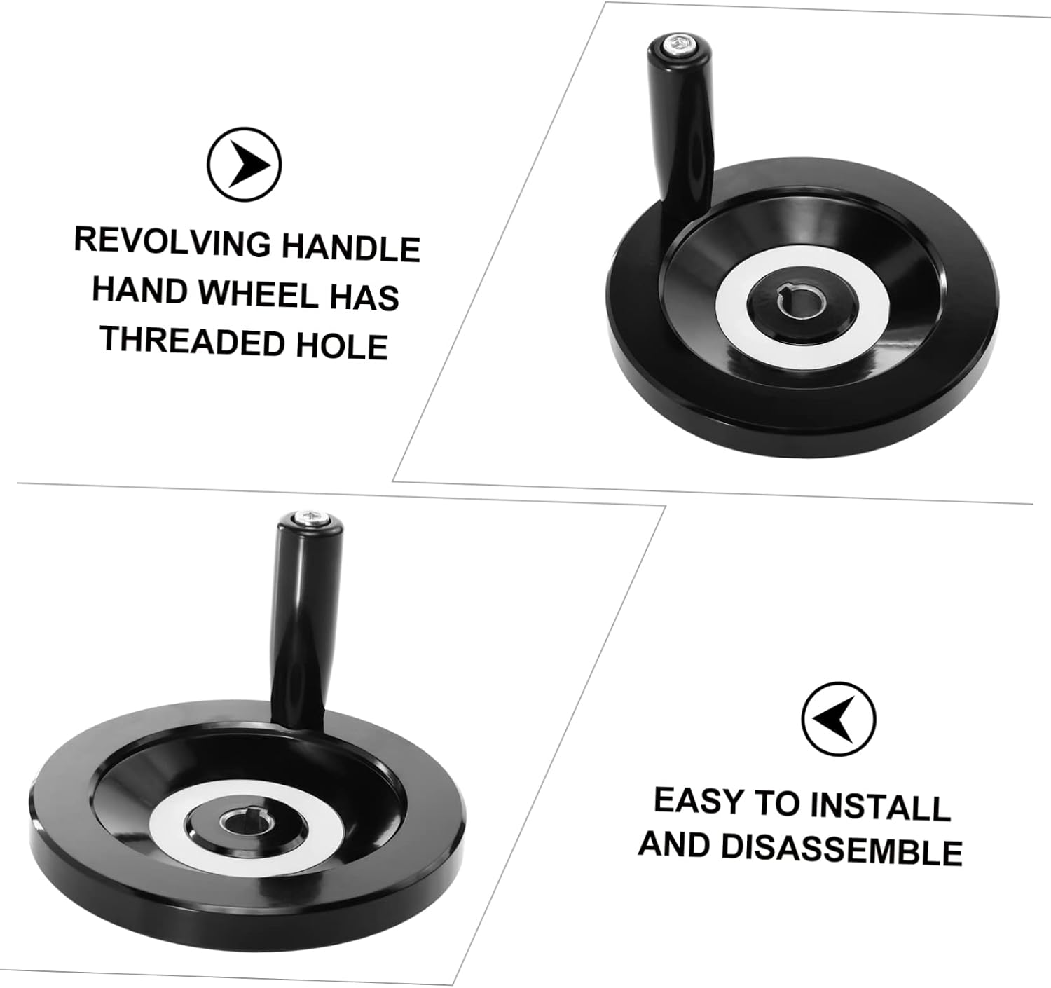 Round Hand Wheel Removable Handle Versatile Disassemble Wheel for CNC Machines Manual Grinders Lightweight Design Easy to Install and Use Standard Shaft Bored