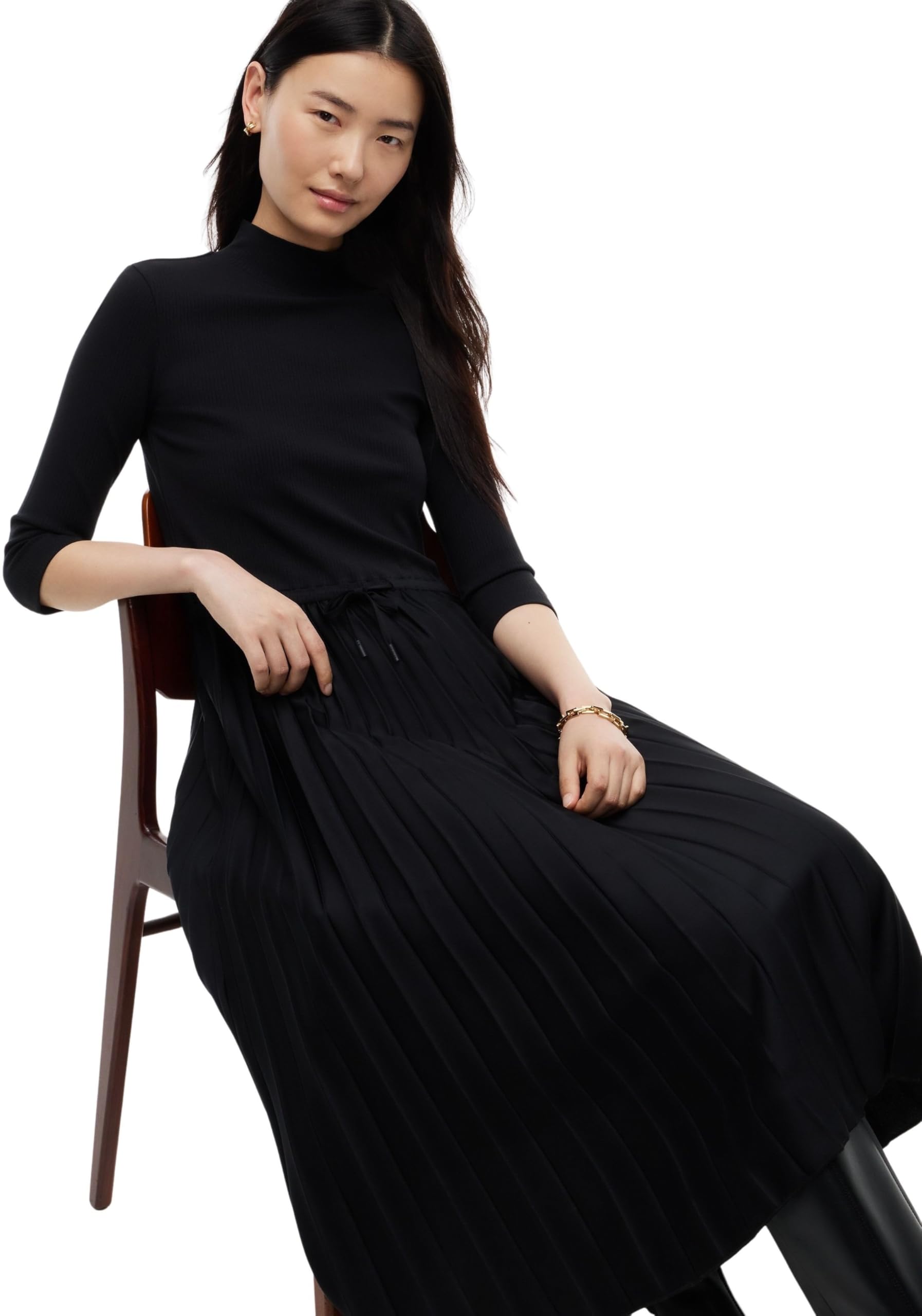 Tommy Hilfiger Sukienka rozkloszowana Kobiety Slim 5x2 Rib Mix Midi Drs Ww0ww46138