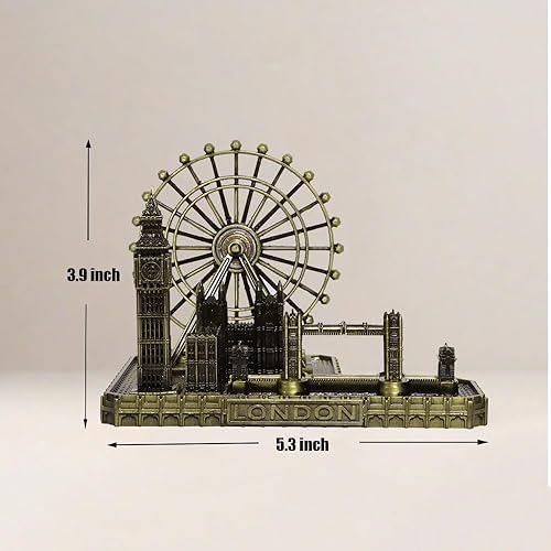 Miniatura 10 de IUXROBU Estatua de pirámide de recuerdo egipcio, figura de edificio de metal, modelo coleccionable, escultura, decoración de sala de estar, estante