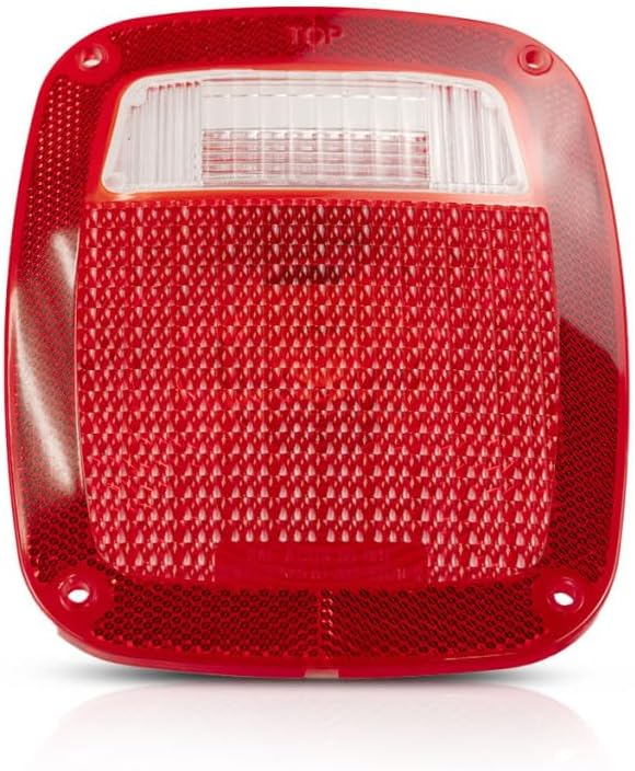 CarLights360 For Jeep Wrangler Tail Light 1987-2006 Driver or Passenger Side | Single Piece | Lens Only w/Gasket and Screw | Replacement For CH2808106 | 56006514
