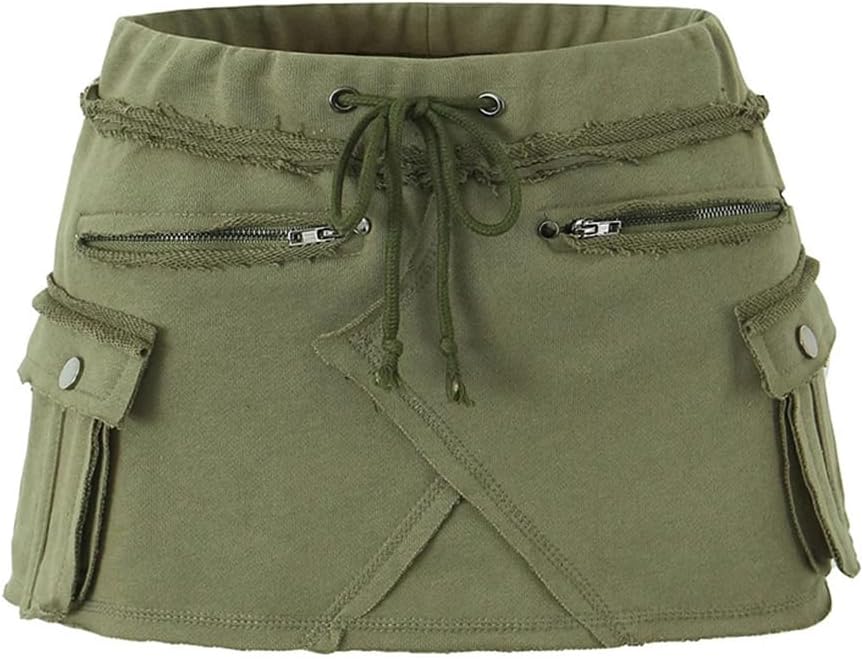 Women Autumn Low Waist Tight Super Short Skirt Sexy Mini Slim Side Pockets Skorts Skirt