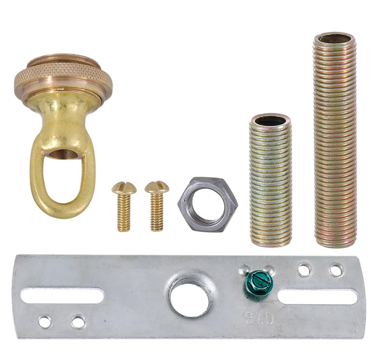B&amp;P Lamp® Screw Collar Ceiling Light Canopy Plate Kit (Cast Unfinished Brass)