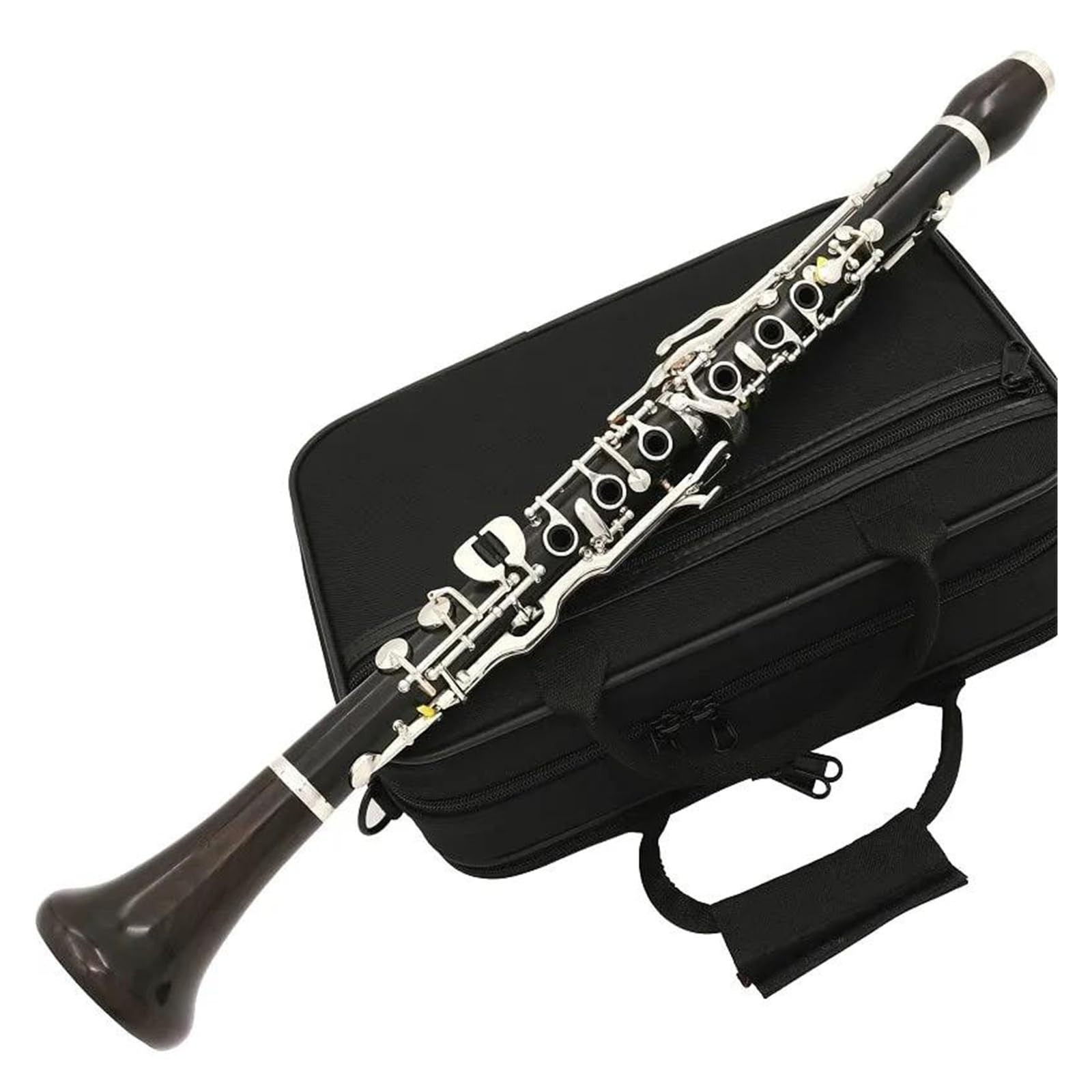 Corpo In Legno Di Ebano Tono Sib 20 Tasti Chiavi Placcate In Argento Clarinetto Con Custodia E Accessori