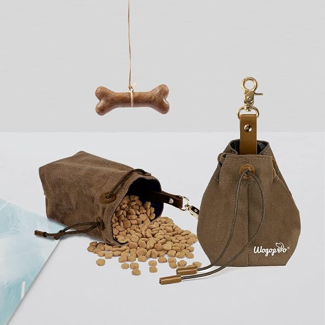 Foto 4 de 6 de WOGOPRO Bolsa para golosinas para perros, Bolso Adiestramiento Perro, hebilla y cuerda tensora