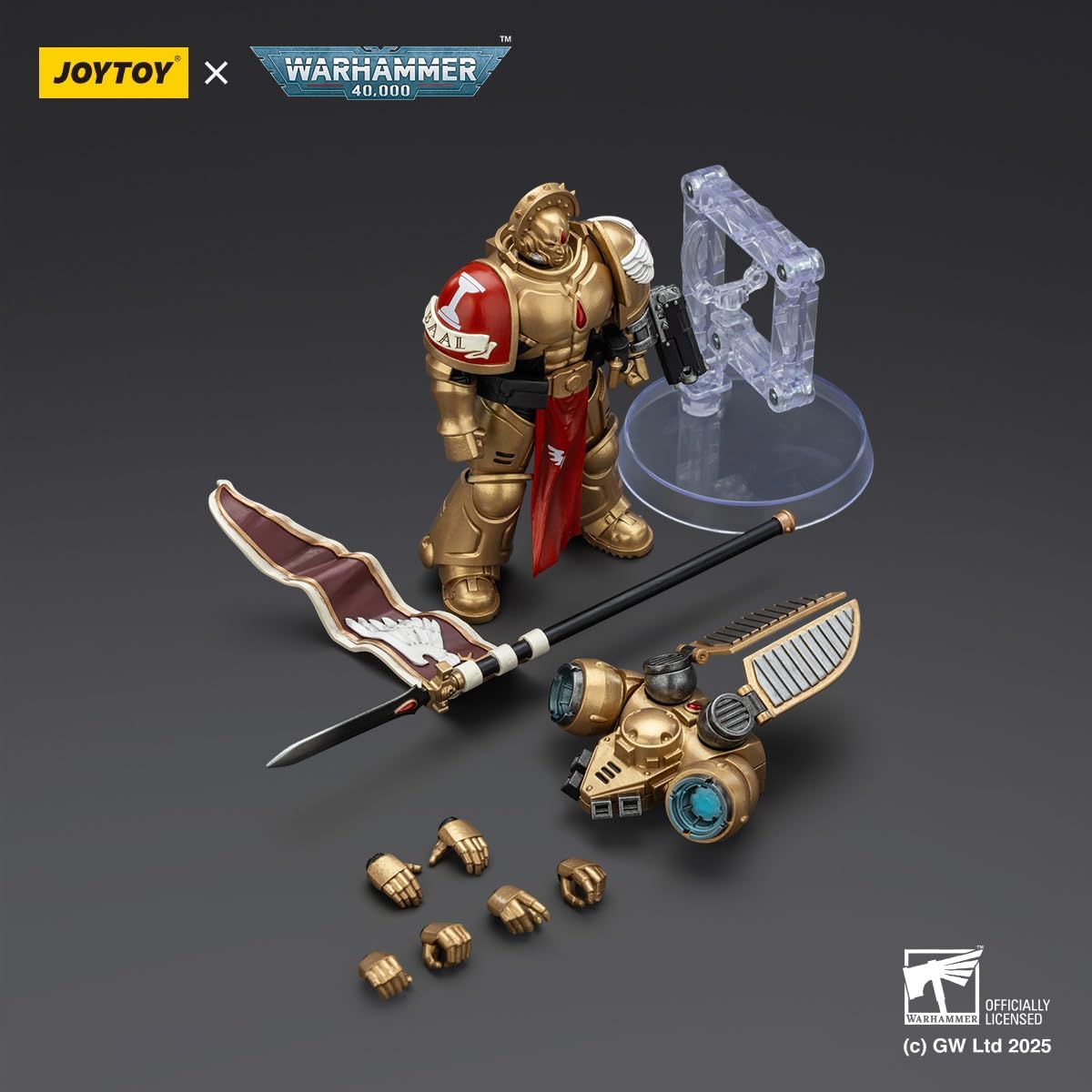 JOYTOY 1/18 Action Figures - Warhammer 40,000 Blood Angels Sanguinary Guard 3 with Angeluse Boltgun and Encarmine Spear - 5‘’,Highly Posable Collectible Model Ages 15+