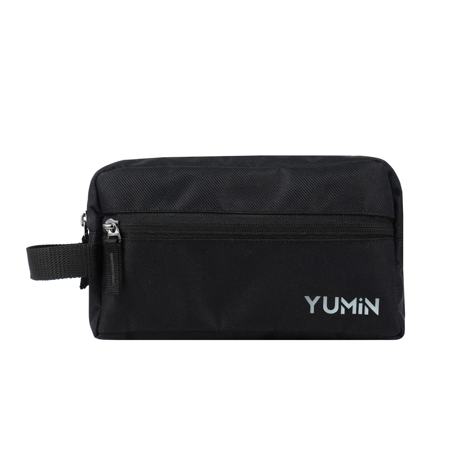 YuminPolyester Travel Toiletry Shaving Pouch Bag for Men and Women (YTB02_Black)