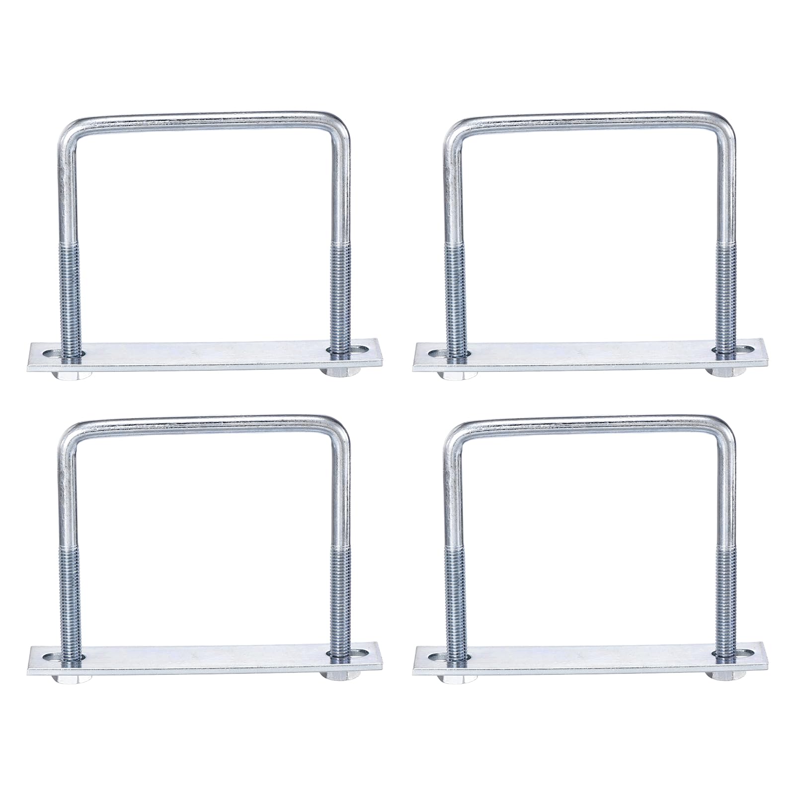 sourcing map 4Pcs Leaf Spring Clamp Kit M8 Square U-Bolts Clamp Fits Leaf Springs Up to 92mm Wide Locks Leaf Springs with Screws for Better Control of Axle Torque Trailer Truck Boat 100mm L