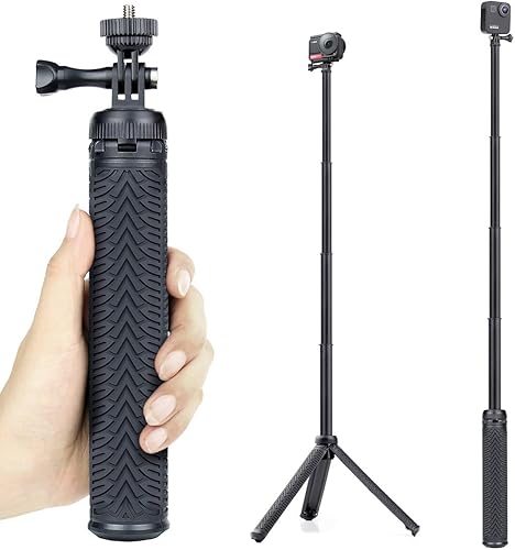Palito extensible para selfie con soporte de trípode para GoPro Hero 10, 9, 8, 7, 6, 5, 4, 3, 2 Fusion Max, Acción OSMO, AKASO, SJCAM, teléfonos