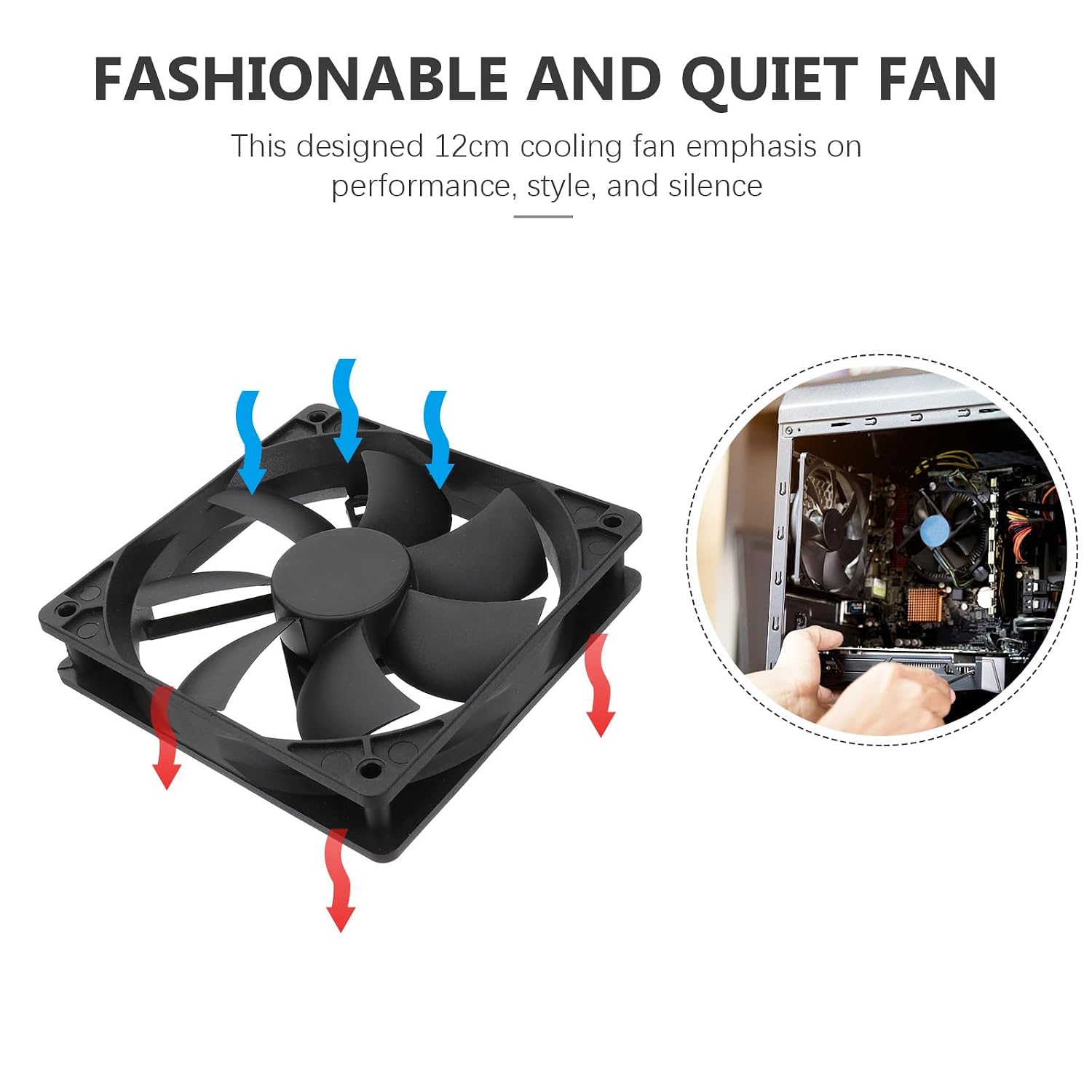 NUOBESTY 2pcs 12cm USB Cooling Fans Silent High Airflow Small USB Cooling Fan Silent High Airflow for Router Portable Small (Black)