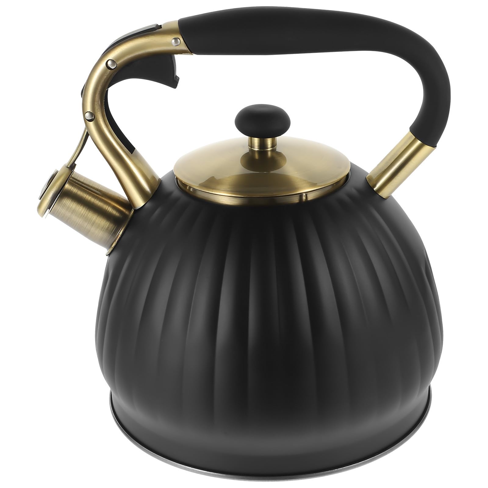 Bollitore per Tè Fischiante Nero in Acciaio Inossidabile da 3,5l Adatto a Cucine a Induzione ed Elettriche per Uso Domestico Colore Casuale