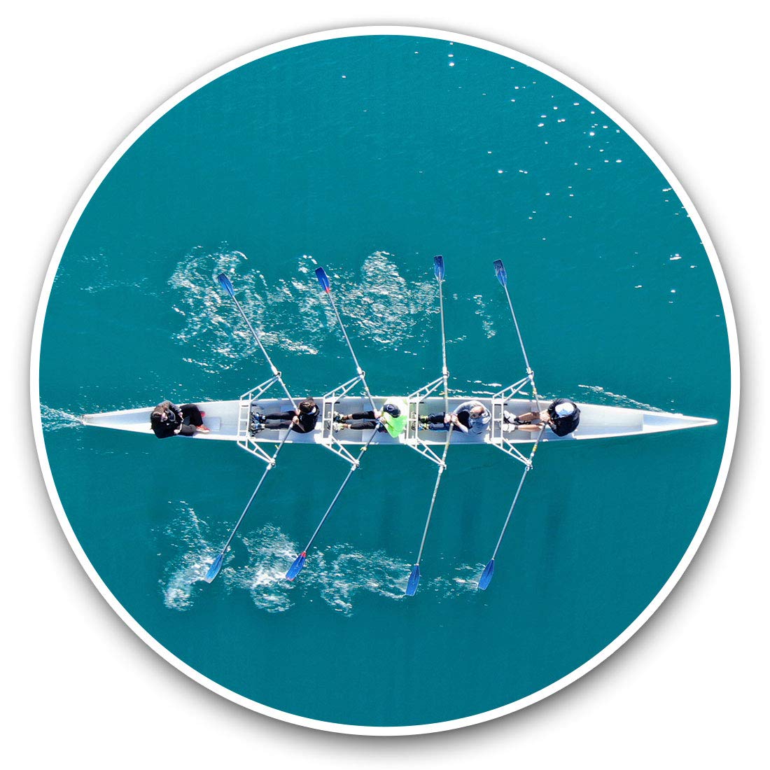 Destination Vinyl Ltd Rowing Boat Row Sailing 2074 Vinyl Stickers (Set Of 2) 7.5Cm - Rowing Boat Row Sailing #2074