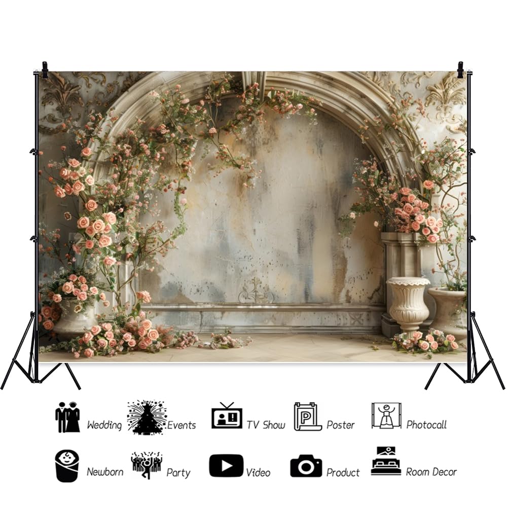 Leowefowa Valentinstag-Fotohintergrund 3x2,4 M – Rustikale Holzwand Mit Rose Für Fotos