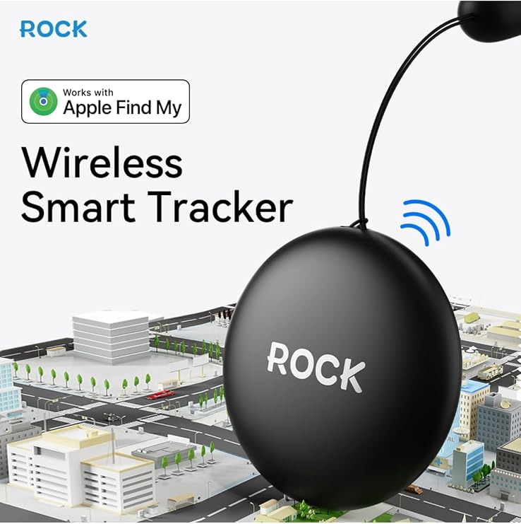 Rock Tag Akıllı Takip Cihazı, Apple Find My Uyumlu, MFi Sertifikalı, 365 Gün Pil Ömrü, Anahtar, Çanta, Cüzdan ve Valiz İçin