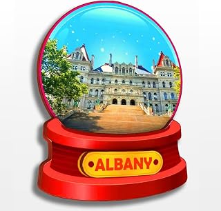 Albany New York USA America Fridge Magnet Wooden Collection 3D Wood Handmade Travel City Souvenirs Refrigerator Magnet Home Decoration Gift -3