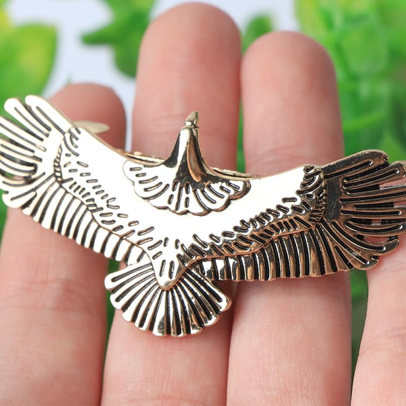 Ximimark 4 pcs Vintage Eagle Spread Wing Hairpin Top Clip Back Head Clip Spring Clip Hair Accessories Headwear image 5