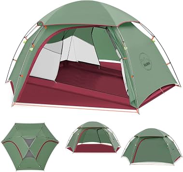 KAZOO Waterproof Backpacking Tent Ultralight 1/2 Person Lightweight Camping Tents 1/2 People Hiking Tents Aluminum Frame Double Layer | Waterproof