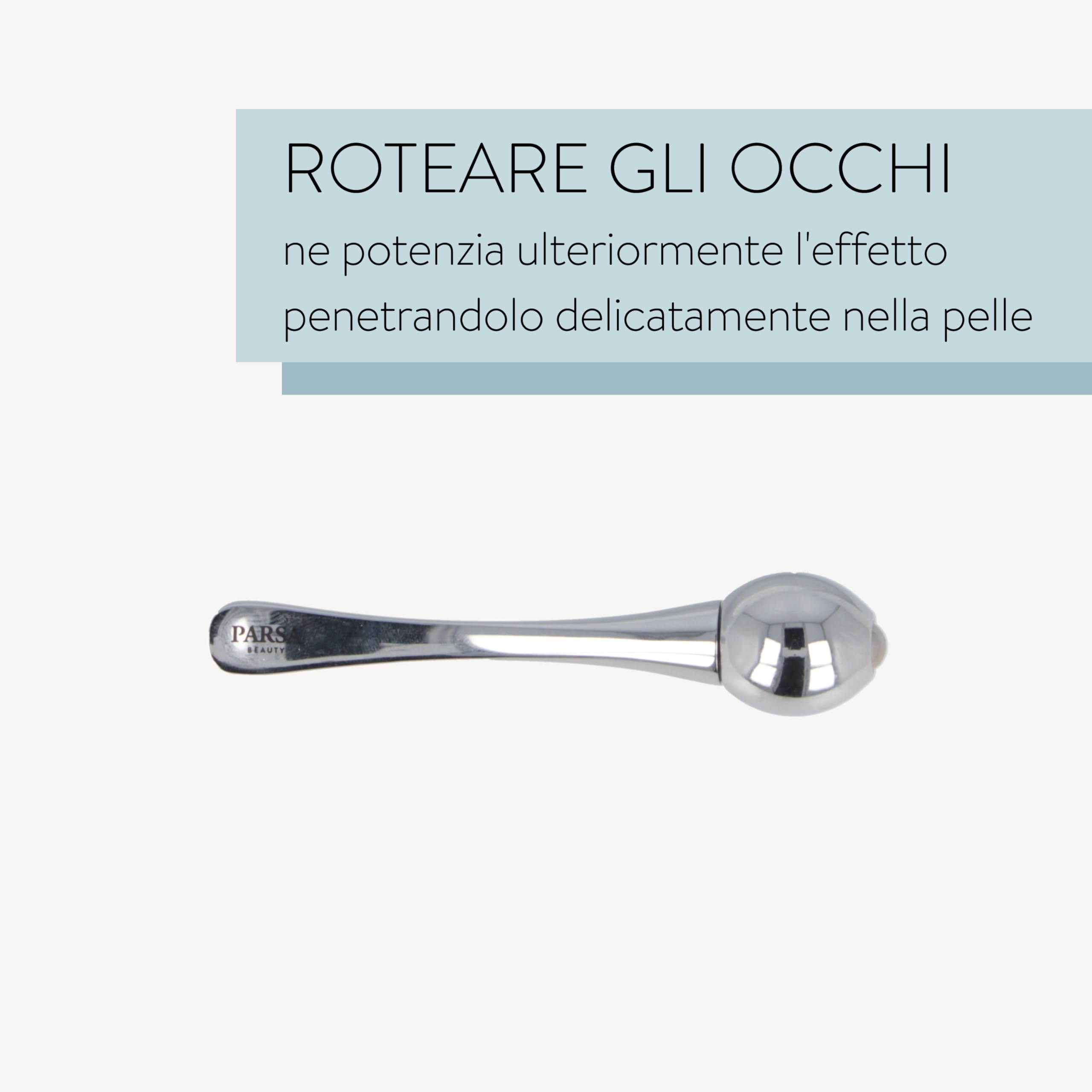 PARSA Beauty Set per la cura degli occhi – Roll-on per occhi & patch occhi riutilizzabili – Ottimizza l’effetto dei prodotti per la cura – Patch occhiaie e borse