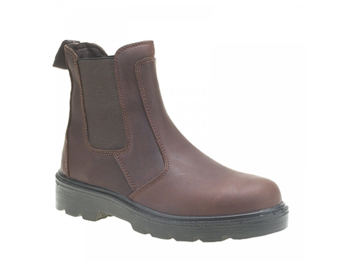 TUCKER Mens Leather Water Resistant Safety Dealer Boots Brown UK 9