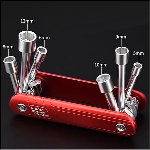 Miniatura 7 de Llave de vaso plegable duradera utilizada en mantenimiento de máquinas para reparación de bicicletas (color imperial)