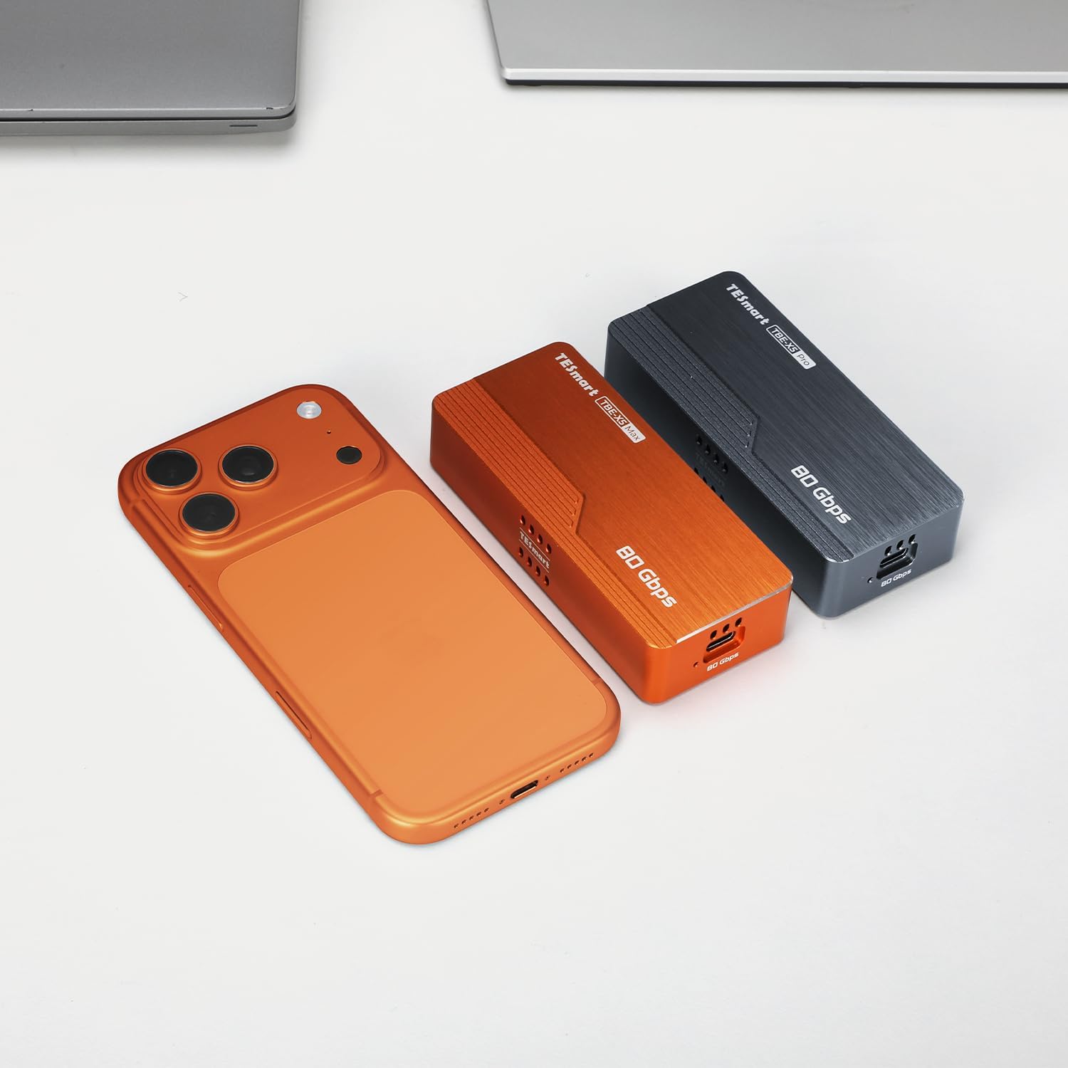 TESmart 80Gbps M.2 NVMe SSD Enclosure with ASM2364 Chip, High-Speed 7000MB/s | Compatible w/Thunderbolt 5/USB4 v2/USB 3.2 gen 2x2 (20Gbps), PCIe 5.0 SSD | Smart Cooling | Aluminium Alloy(TBE-X5Max) - Image 8