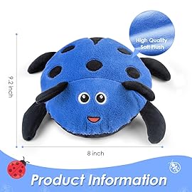 MEISENHOME Microwavable Heating Pad for Pain Relief, Cute Unscented Stuffed Animal Moist Heat Pad for Neck, Shoulder, Stitched Heatable Soft Pillow for Cramps, Period, Gift for Women & Kids (Blue)