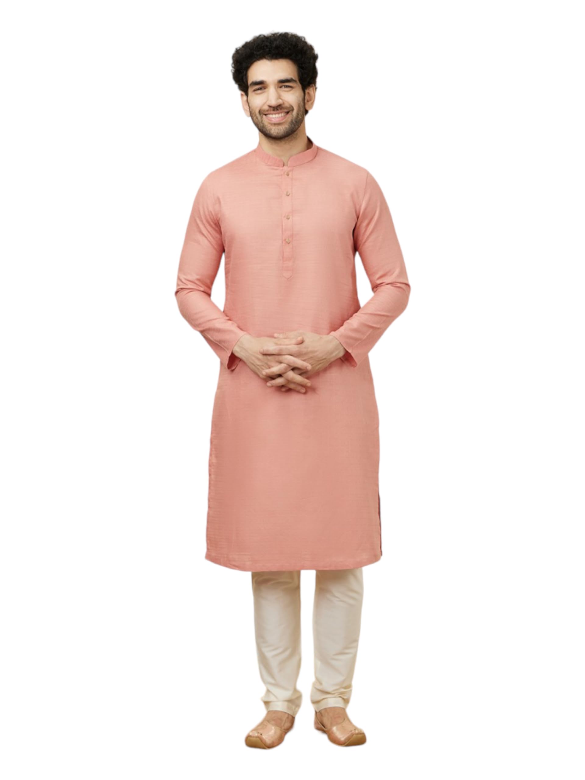 manyavar Men's Self Textured Kurta Set (2pcs)-picture-40