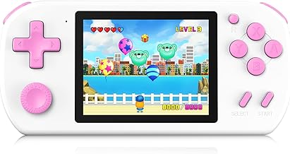 Handheld Games for Kids Built-in 218 Video Games, Portable Kids Travel Toys for Ages 4-13 with Rechargeable Battery 3.0" HD Screen, Mini Gaming Player Birthday Gifts for Boys Girls (White)