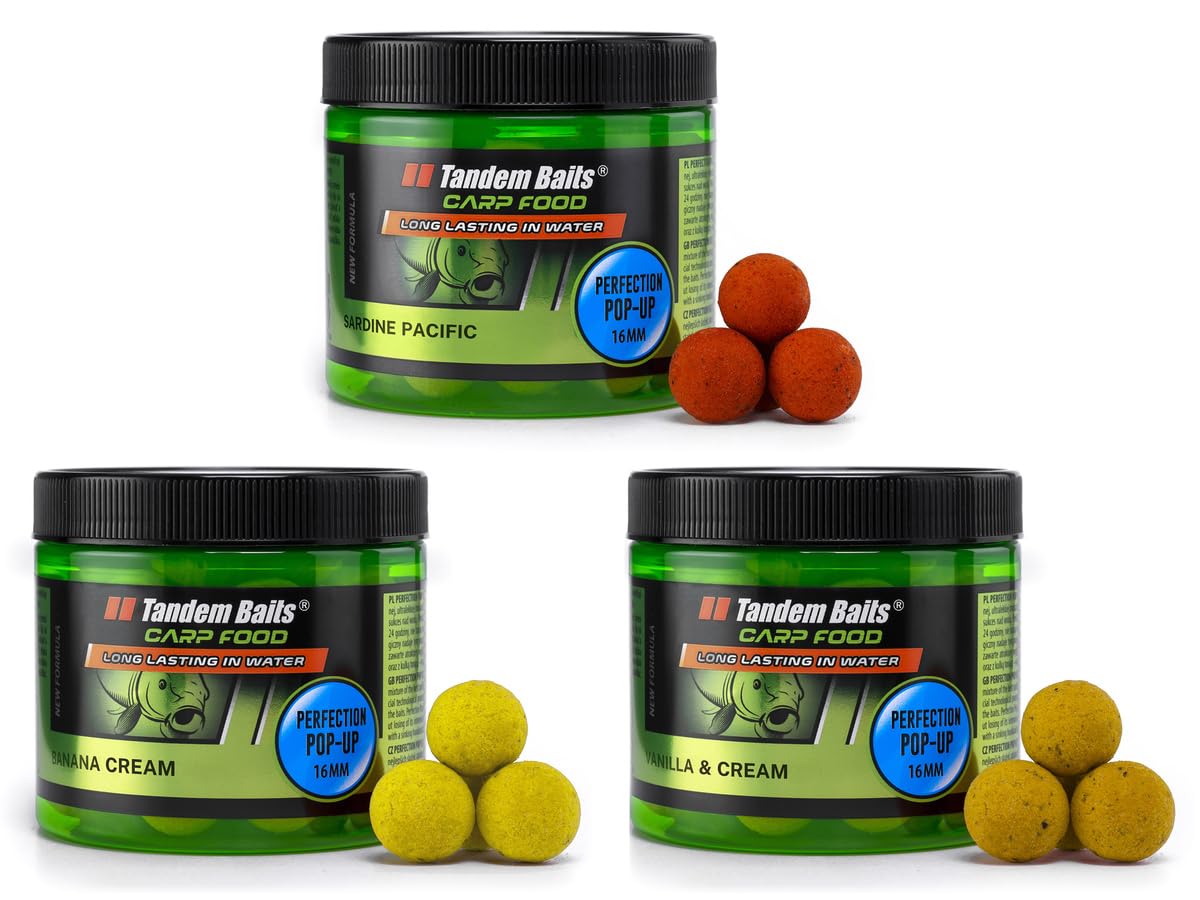 Tandem Baits 3x Carp Food Perfection Pop-Up Flavor Mix No. 1 | Carp Pop-Ups | 16 mm 70 g