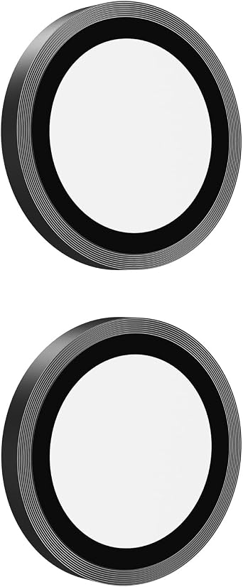 BodyGuardz Pure 3 Glass Camera Protector Compatible with iPhone 17 Camera Lens Protector, 9H Hardness Tempered Glass, Easy Install, Durable Aluminum Rings Black